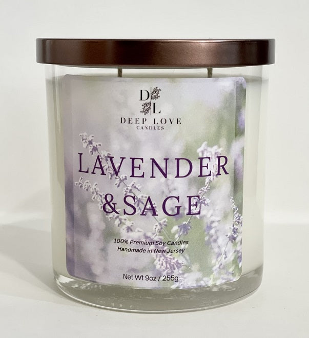 Lavender & Sage - 9oz Double Wick Soy Candle