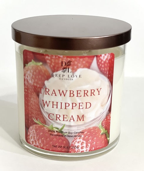 Strawberry Whipped Cream - 9oz Double Wick Soy Candle