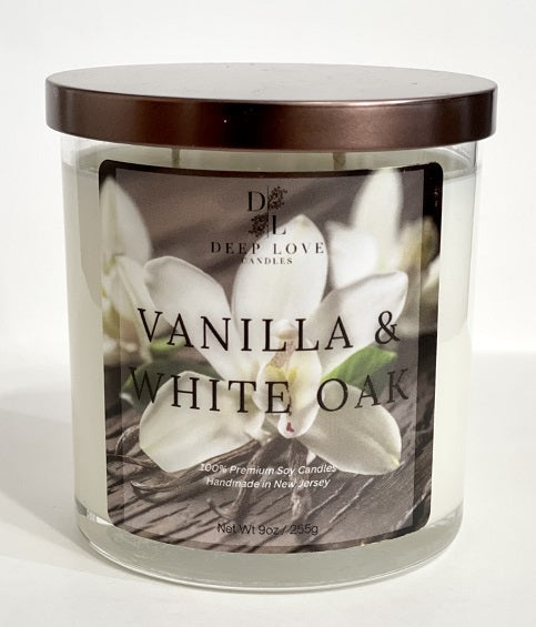 Vanilla & White Oak - 9oz Double Wick Soy Candle