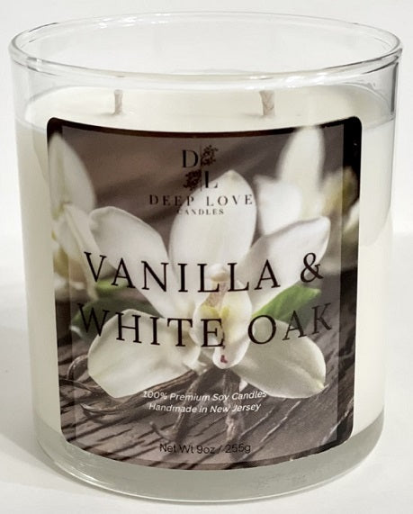 Vanilla & White Oak - 9oz Double Wick Soy Candle